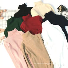 Wholesale Latest Design Pattern Jacquard Knitwear Custom Knit Sweater Turtleneck Women